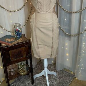 Lipsy Metallic Tan Bodycon Skirt